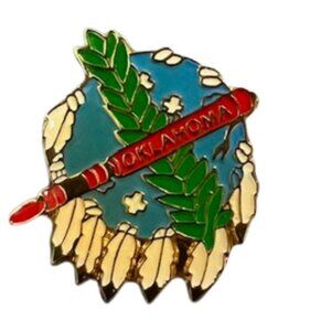 Cloisonne Oklahoma State Flag Lapel Pin